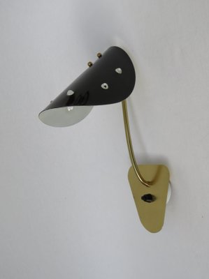 Italian Brass, Black Lacquered Aluminum and Glass Bead Sconces, 1950s, Set of 2-EY-681693