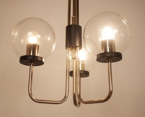 Italian Brass Ceiling Lamp in the Manner of Stilnovo, 1950s-KT-829628