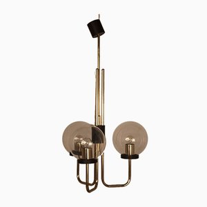 Italian Brass Ceiling Lamp in the Manner of Stilnovo, 1950s-KT-829628