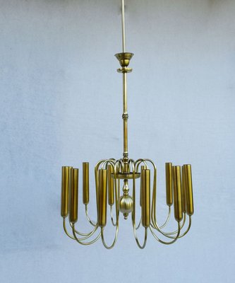 Italian Brass Chandelier, 1940s-WF-903708