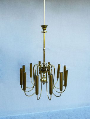 Italian Brass Chandelier, 1940s-WF-903708