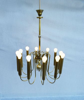 Italian Brass Chandelier, 1940s-WF-903708