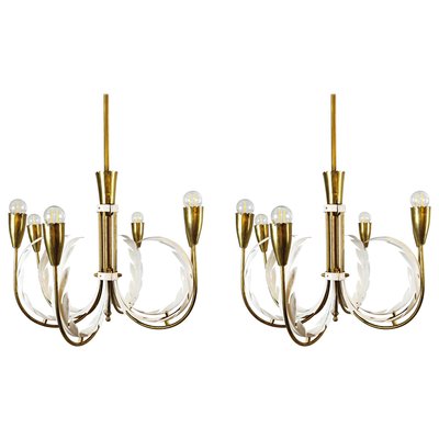 Italian Brass Chandeliers, Set of 2-FGA-923344