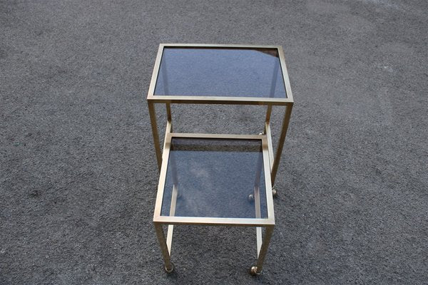 Italian Brass Coffee Tables, 1970s, Set of 2-EH-675731