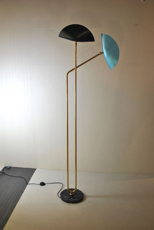 Italian Brass Floor Lamp with Marble Base by Cellule Creative Studio for Misia Arte