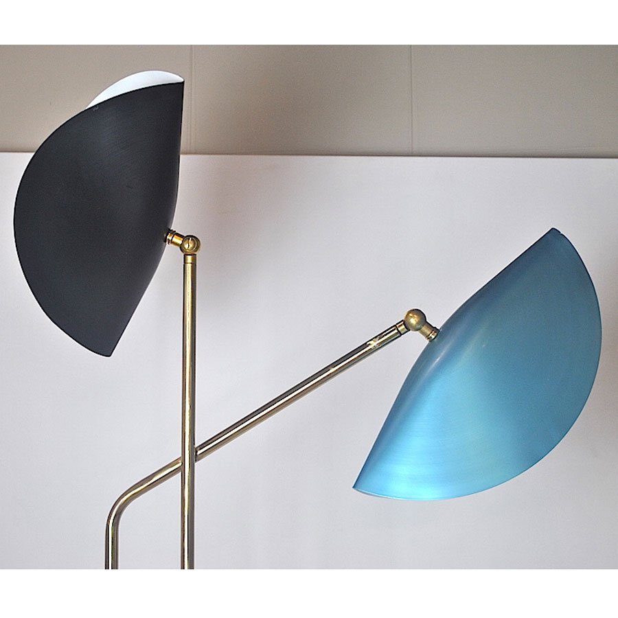 Italian Brass Floor Lamp with Marble Base by Cellule Creative Studio for Misia Arte