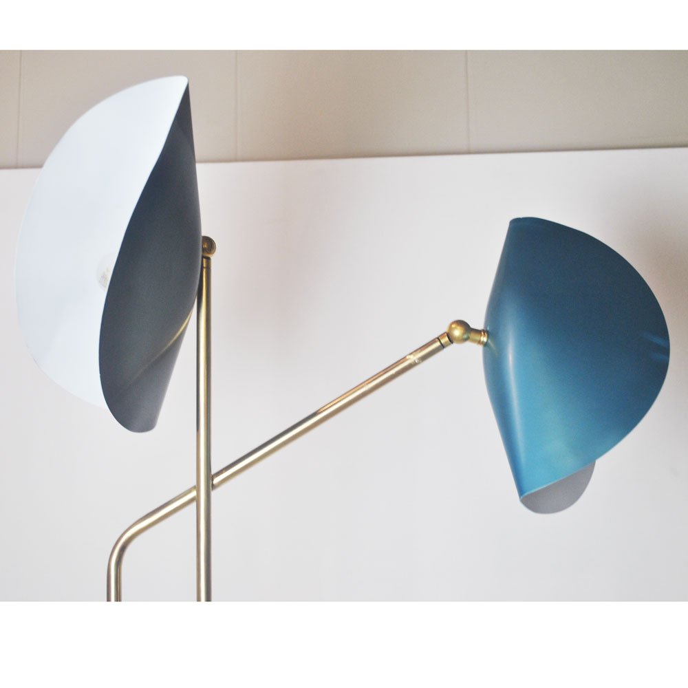 Italian Brass Floor Lamp with Marble Base by Cellule Creative Studio for Misia Arte