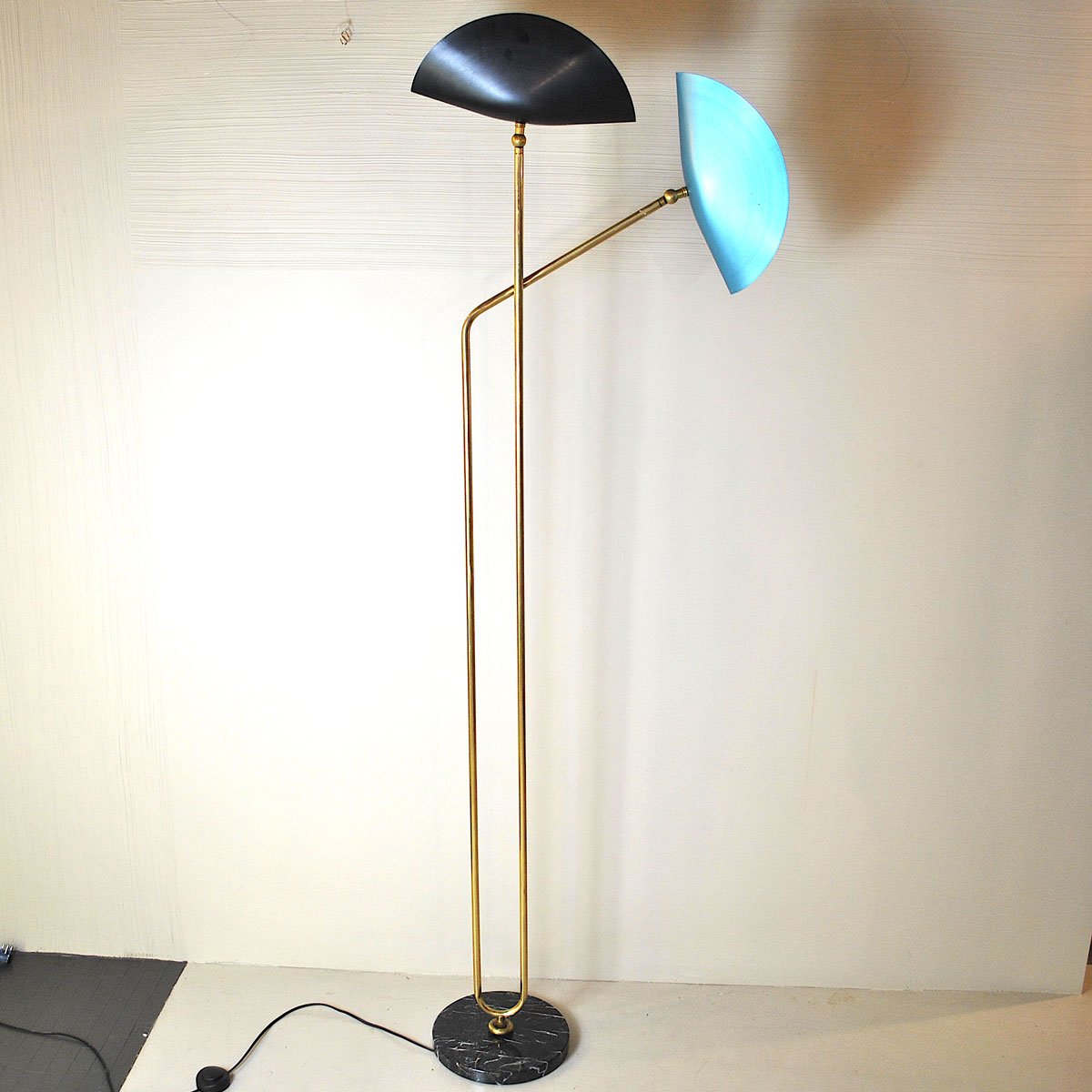 Italian Brass Floor Lamp with Marble Base by Cellule Creative Studio for Misia Arte