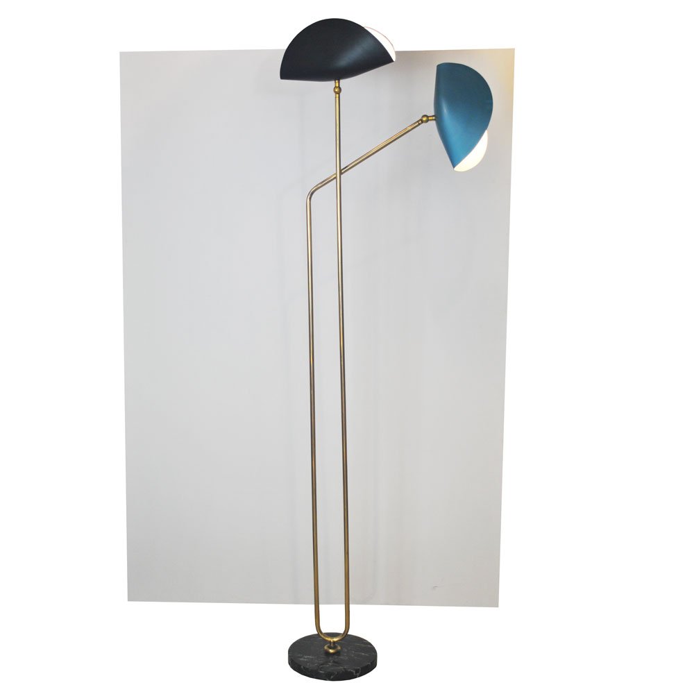 Italian Brass Floor Lamp with Marble Base by Cellule Creative Studio for Misia Arte