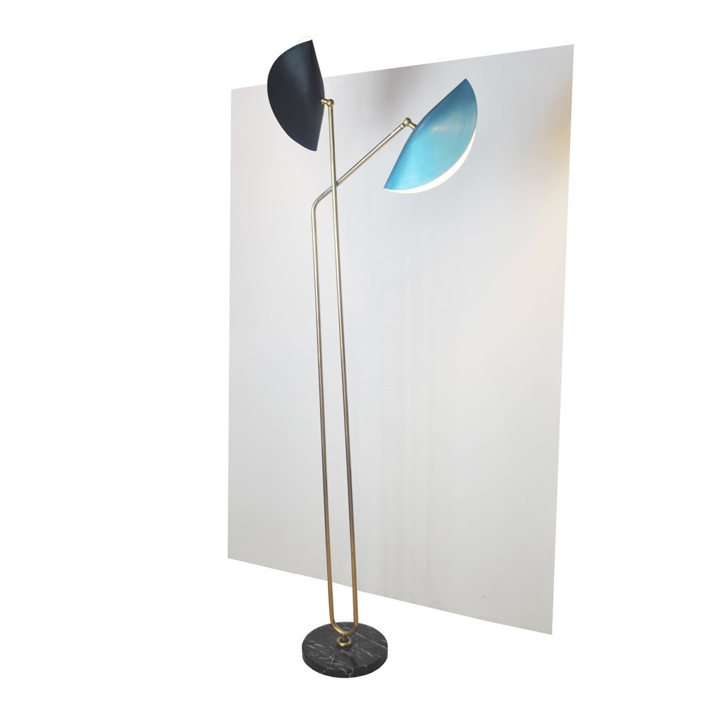 Italian Brass Floor Lamp with Marble Base by Cellule Creative Studio for Misia Arte