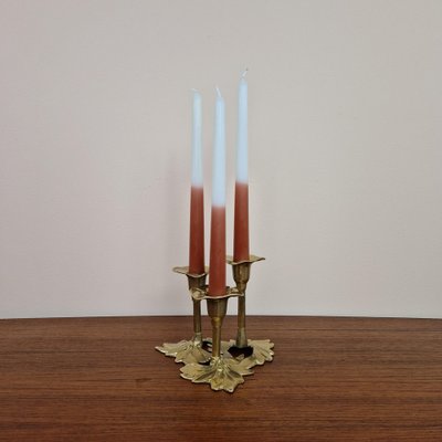 Italian Brass Flower Shape Candleholder, 1960s-ZPB-1797420