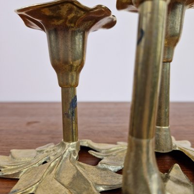 Italian Brass Flower Shape Candleholder, 1960s-ZPB-1797420