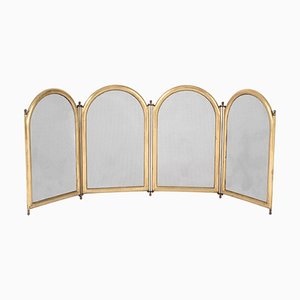 Italian Brass Folding Fireplace Screen, Italy, 1960s-JDR-1803446