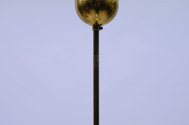 Italian Brass & Glass 12-Arm Sputnik Ceiling Lamp, 1950s-KQB-897072