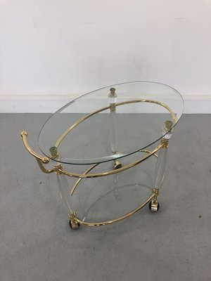 Italian Brass & Glass Bar Serving Cart Trolley, 1970s-JWH-1304255