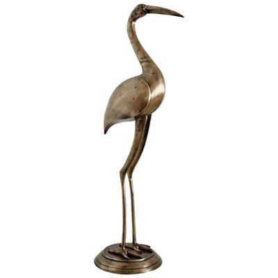 Italian Brass Heron or Crane, 1970s-VNE-966030