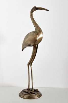 Italian Brass Heron or Crane, 1970s-VNE-966030