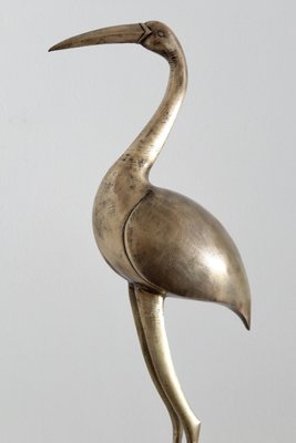 Italian Brass Heron or Crane, 1970s-VNE-966030