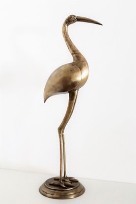 Italian Brass Heron or Crane, 1970s-VNE-966030