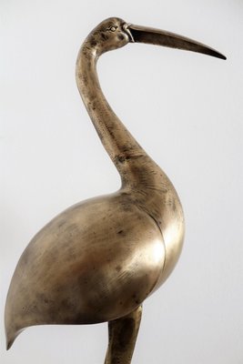 Italian Brass Heron or Crane, 1970s-VNE-966030