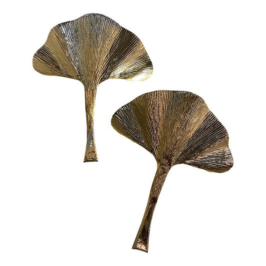 Italian Brass Leaf Wall Sconces by Simoeng, Set of 2