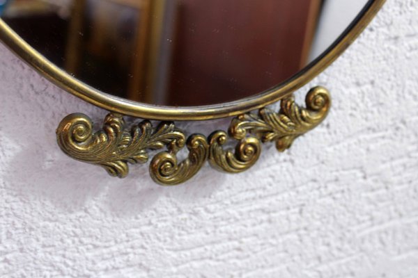 Italian Brass Mirror, 1960s-BQF-2018355