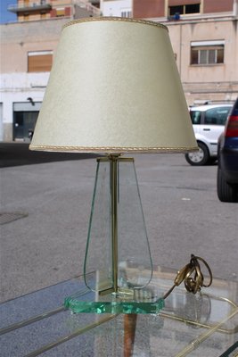 Italian Brass Table Lamp from Cristal Art, 1950s-EH-846933