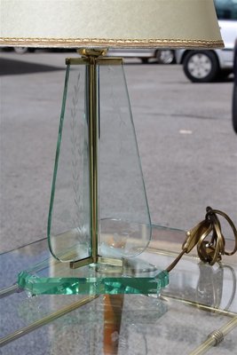 Italian Brass Table Lamp from Cristal Art, 1950s-EH-846933