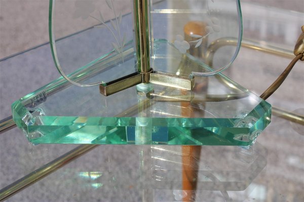 Italian Brass Table Lamp from Cristal Art, 1950s-EH-846933