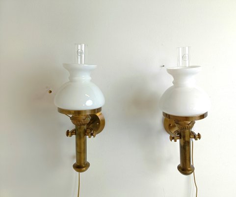 Italian Brass Wall Lamps, 1960s, Set of 2-IRH-1816860