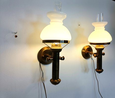 Italian Brass Wall Lamps, 1960s, Set of 2-IRH-1816860