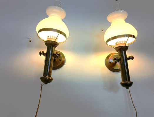 Italian Brass Wall Lamps, 1960s, Set of 2-IRH-1816860