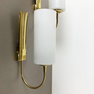 Italian Brass Wall Light Sconces, Italy, 1950s, Set of 2-QZ-1124215