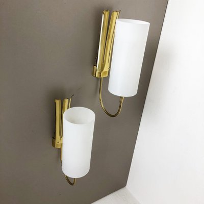 Italian Brass Wall Light Sconces, Italy, 1950s, Set of 2-QZ-1124215