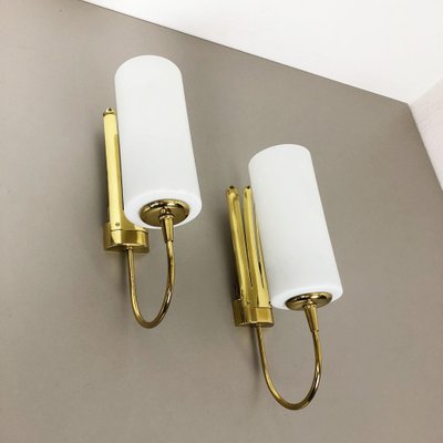 Italian Brass Wall Light Sconces, Italy, 1950s, Set of 2-QZ-1124215