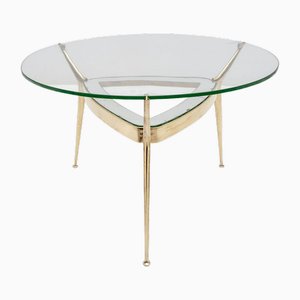 Italian Bronze and Glass Coffee Table attributed to Cesare Lacca for Fontana Arte, 1950s-FER-1807269