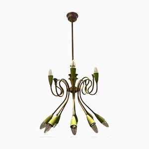 Italian Bronze Chandelier from Stilnovo, 1950s-JJC-1700460