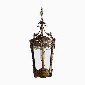 Italian Bronze Lantern with Flowers and Garlands, 1950s-VNE-966101