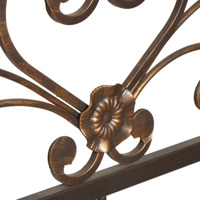 Italian Bronzed Wrought Iron Single Bed, 1950s-NJV-662936