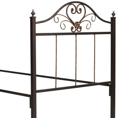 Italian Bronzed Wrought Iron Single Bed, 1950s-NJV-662936