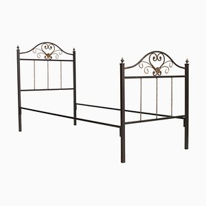 Italian Bronzed Wrought Iron Single Bed, 1950s-NJV-662936