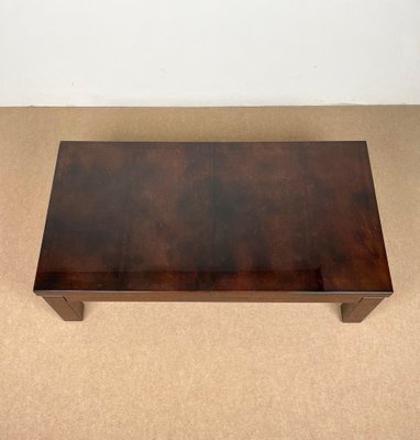 Italian Brown Goatskin Coffee Table by Aldo Tura, 1960s-LYQ-1177977