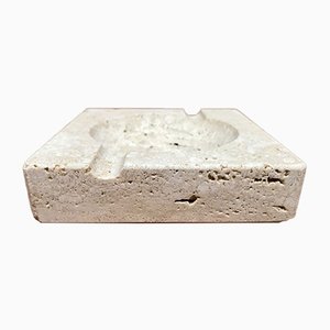 Italian Brutalist Ashtray in Travertine by Fratelli Mannelli, 1970s-JP-967432