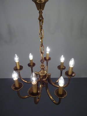 Italian Brutalist Bronze Chandelier, 1960s-RDW-546950