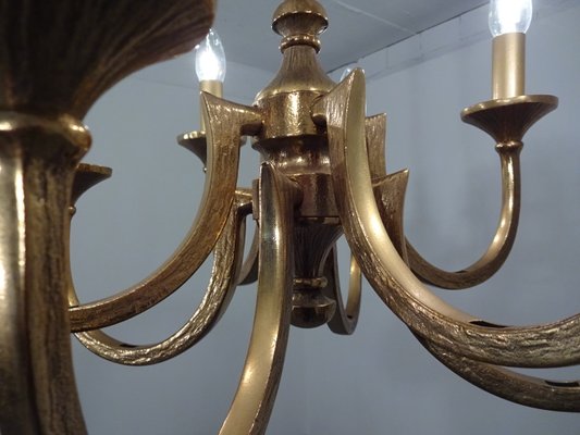 Italian Brutalist Bronze Chandelier, 1960s-RDW-546950