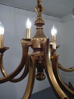 Italian Brutalist Bronze Chandelier, 1960s-RDW-546950