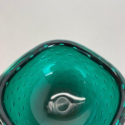 Italian Bullicante Green Bowl in Murano Glass, 1970s-QZ-1257934