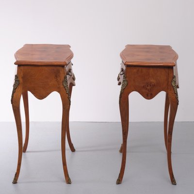 Italian Burl Side Tables in Louis XV Style, Set of 2-GCG-1178040