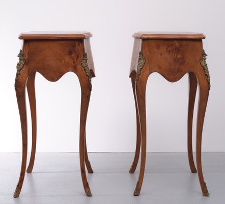 Italian Burl Side Tables in Louis XV Style, Set of 2-GCG-1178040