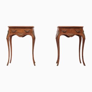 Italian Burl Side Tables in Louis XV Style, Set of 2-GCG-1178040